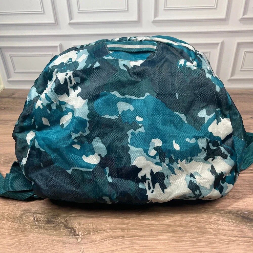 Eddie Bauer Stowaway 30L Backpack Teal Blue Camo Packable Lightweight